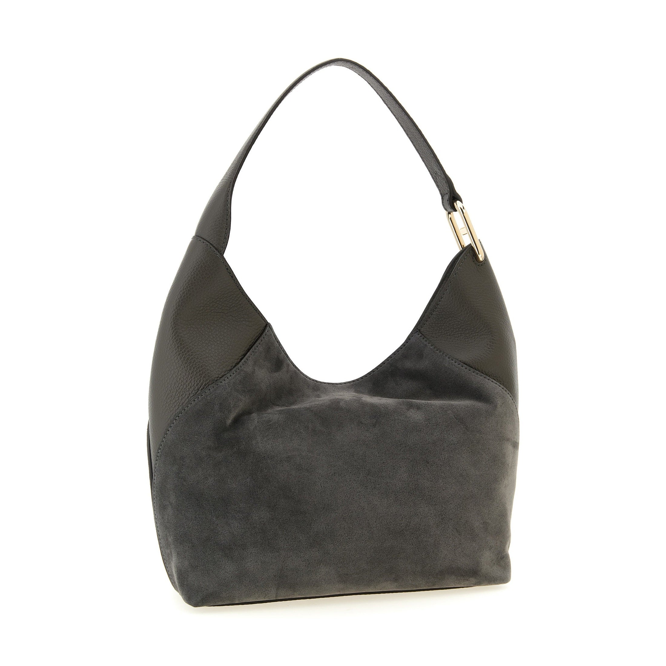Furla Gray Calfskin Shoulder Bag