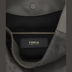 Furla Gray Calfskin Shoulder Bag
