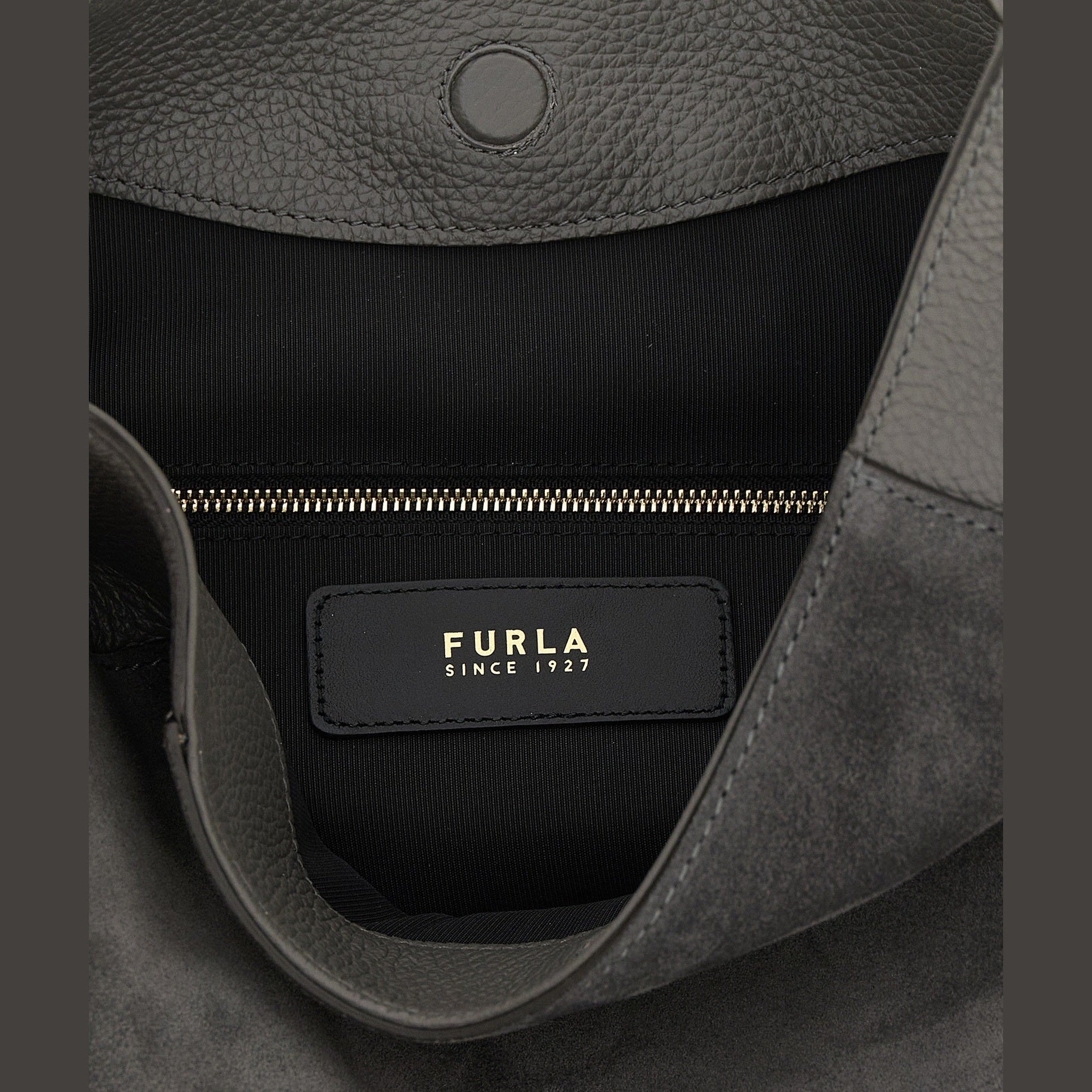 Furla Gray Calfskin Shoulder Bag