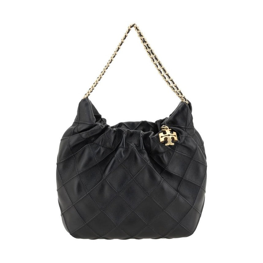Tory Burch Black Calf Leather Bos Taurus Shoulder Bag