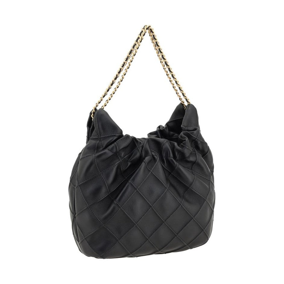 Tory Burch Black Calf Leather Bos Taurus Shoulder Bag