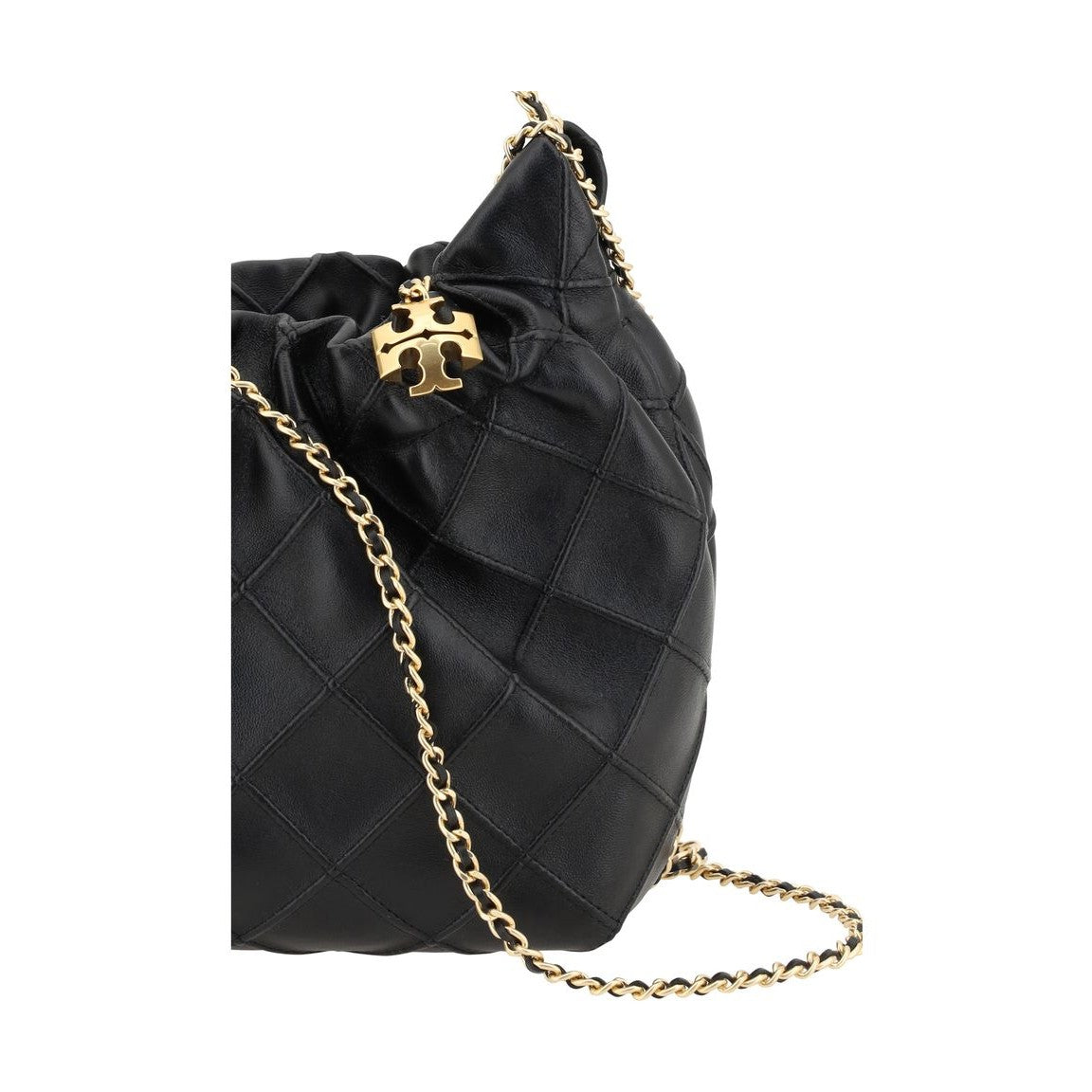 Tory Burch Black Calf Leather Bos Taurus Shoulder Bag
