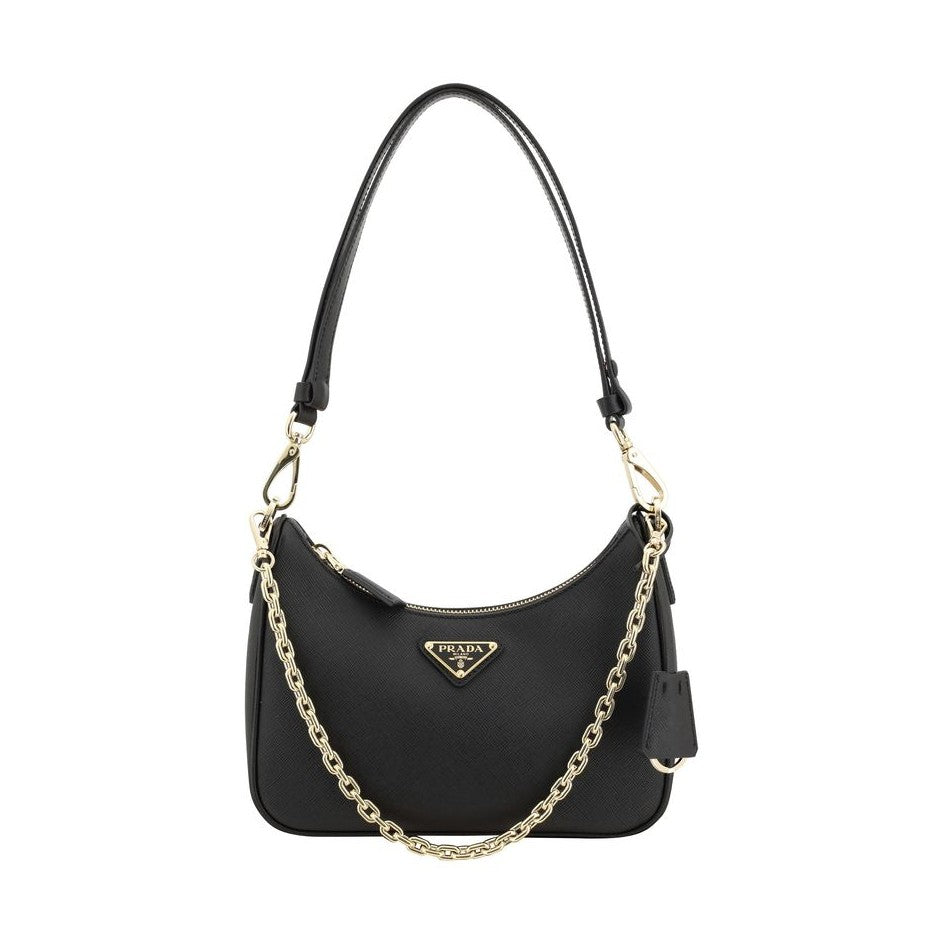 Prada Black Calf Leather Bos Taurus Shoulder Bag