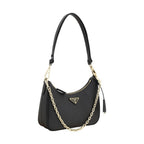 Prada Black Calf Leather Bos Taurus Shoulder Bag