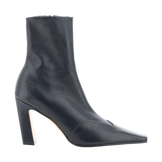 Khaite Black Calf Leather Bos Taurus Ankle Boots