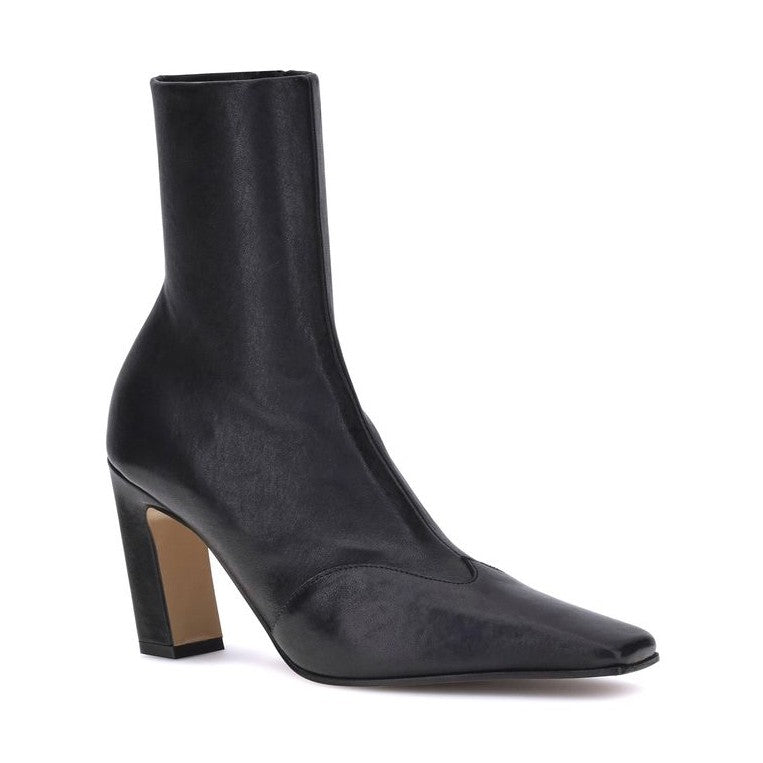 Khaite Black Calf Leather Bos Taurus Ankle Boots