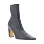 Khaite Black Calf Leather Bos Taurus Ankle Boots