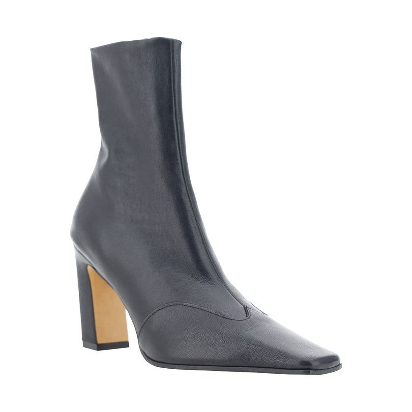 Khaite Black Calf Leather Bos Taurus Ankle Boots
