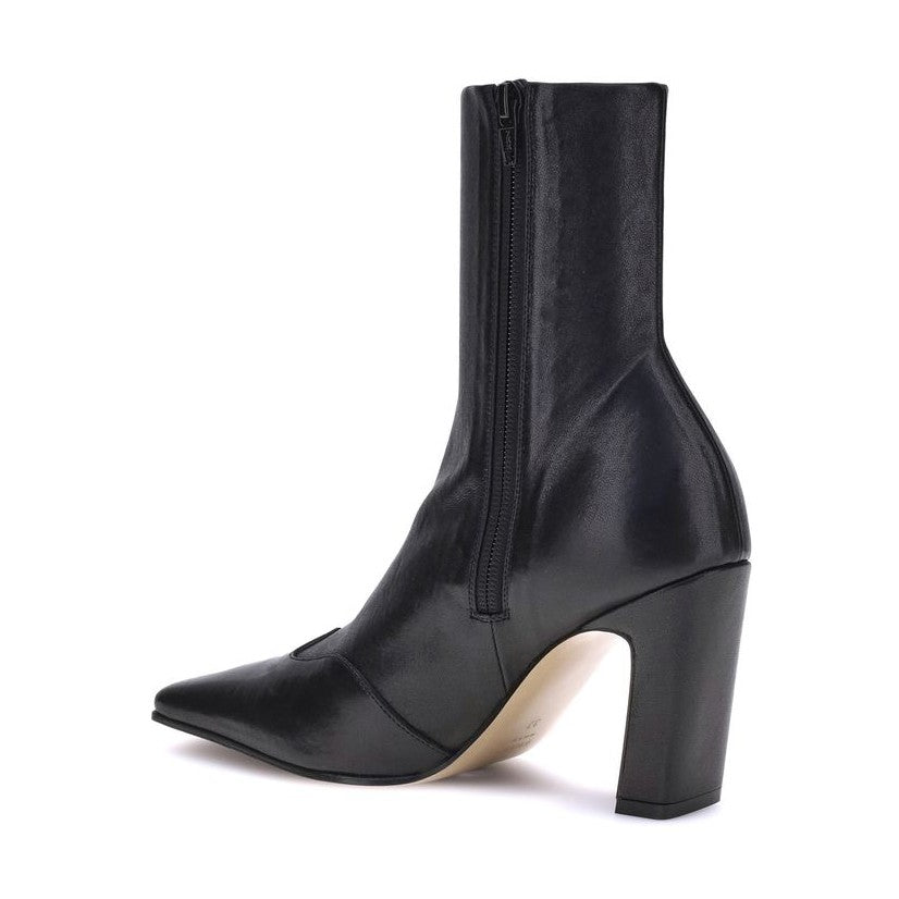 Khaite Black Calf Leather Bos Taurus Ankle Boots