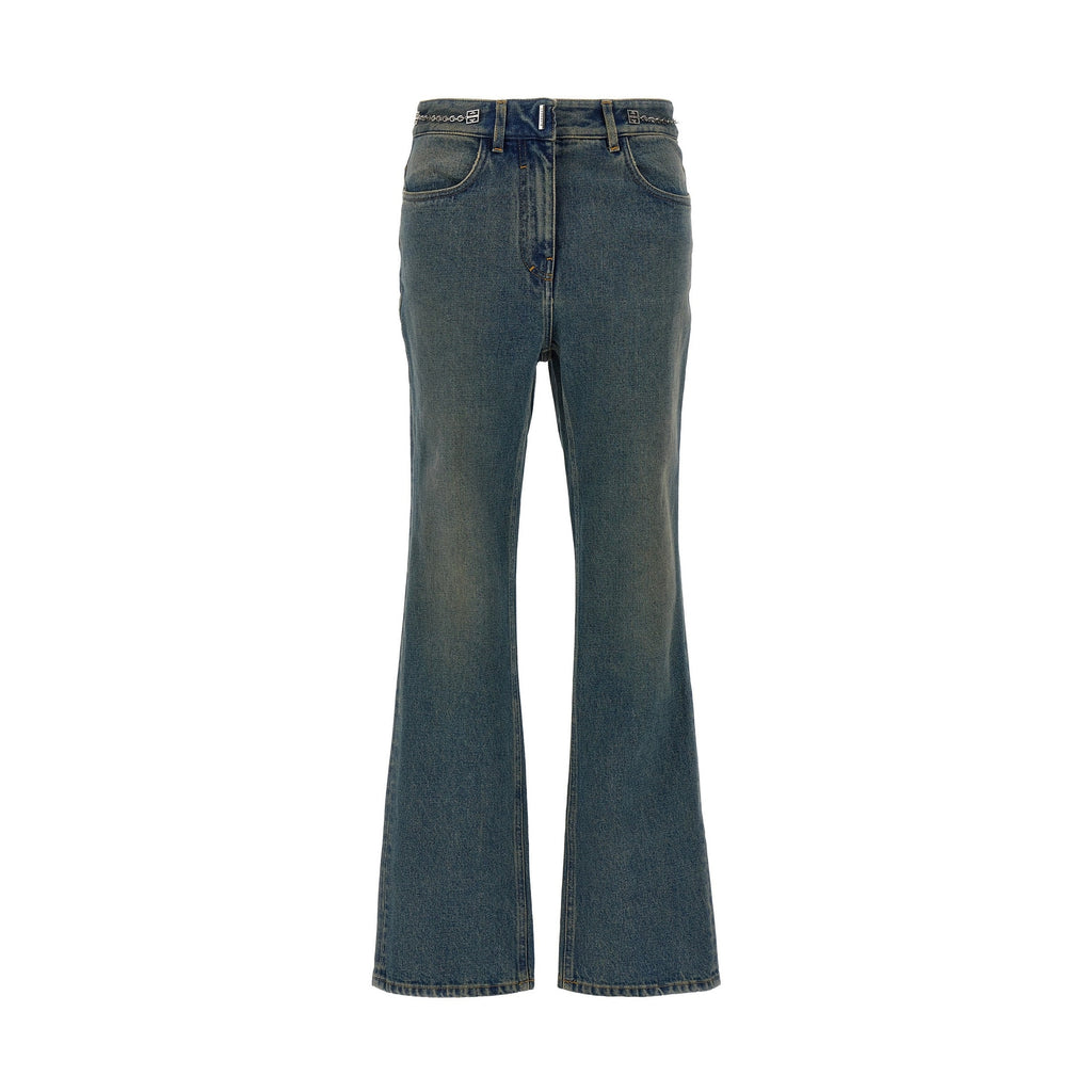 Givenchy Blue Cotton Bootcut Jeans