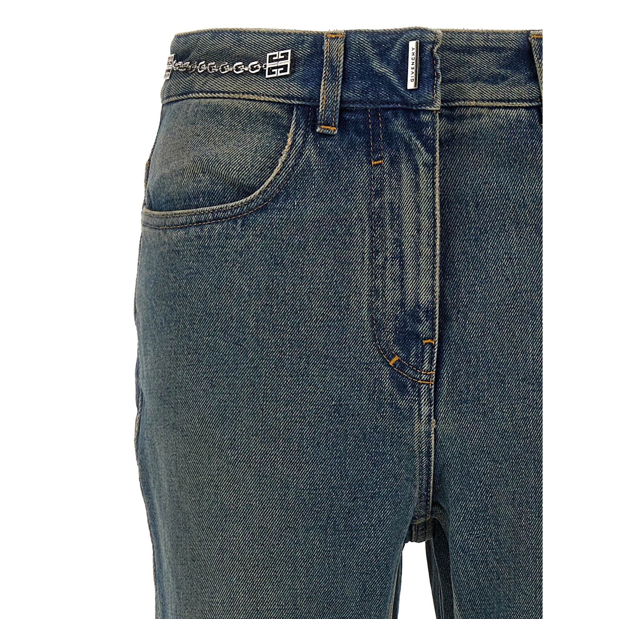 Givenchy Blue Cotton Bootcut Jeans