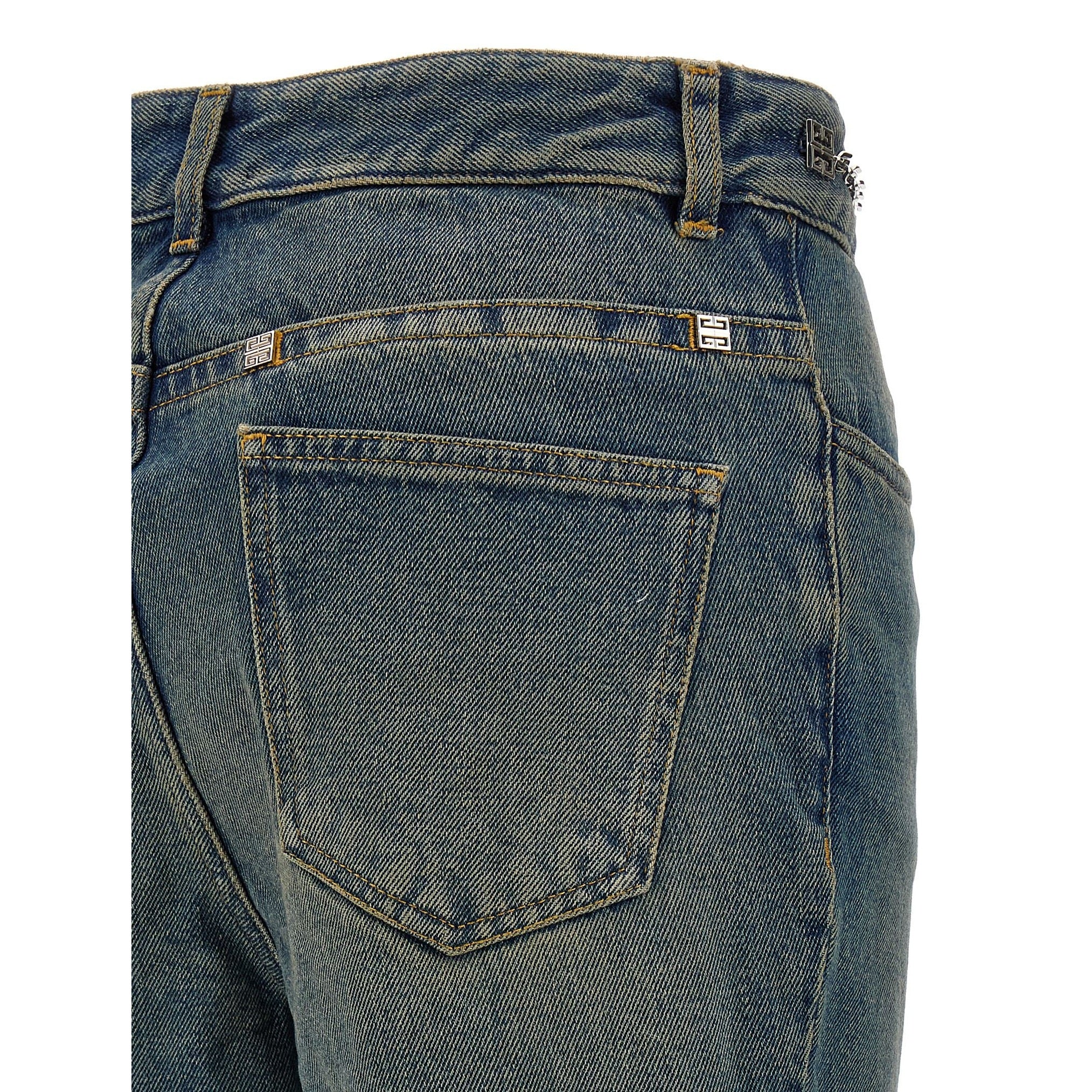 Givenchy Blue Cotton Bootcut Jeans