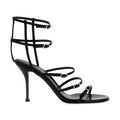 Alexander McQueen Black Lambskin Stiletto Heel Sandals