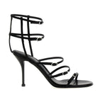 Alexander McQueen Black Lambskin Stiletto Heel Sandals