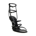 Alexander McQueen Black Lambskin Stiletto Heel Sandals