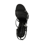 Alexander McQueen Black Lambskin Stiletto Heel Sandals
