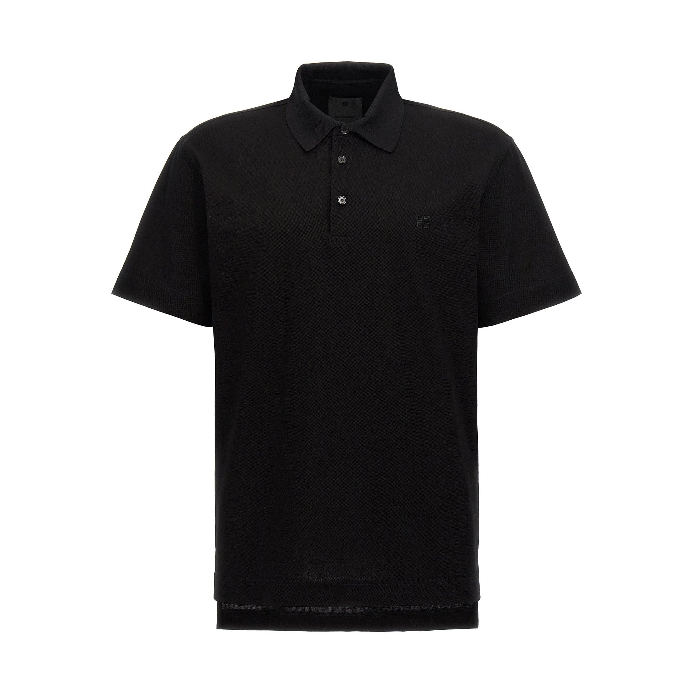 Givenchy Black Cotton Polo Shirt