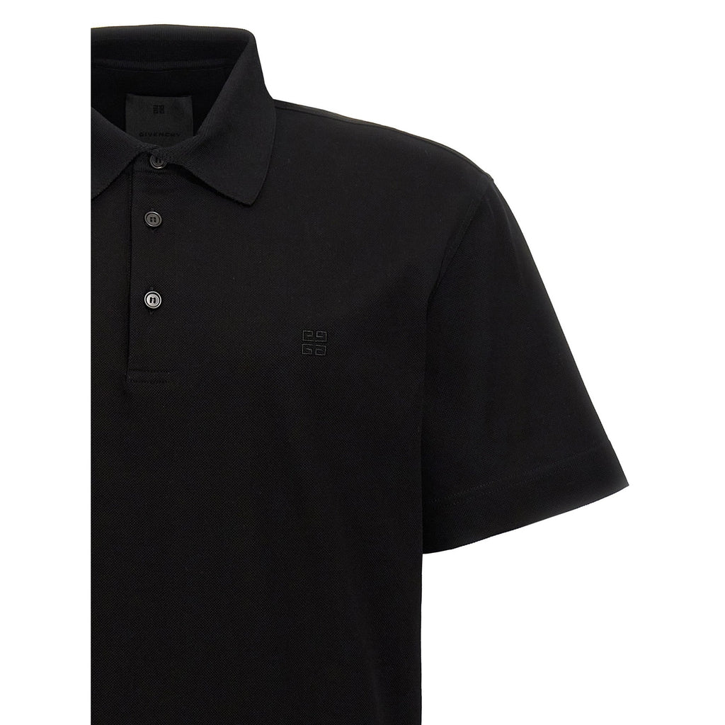 Givenchy Black Cotton Polo Shirt