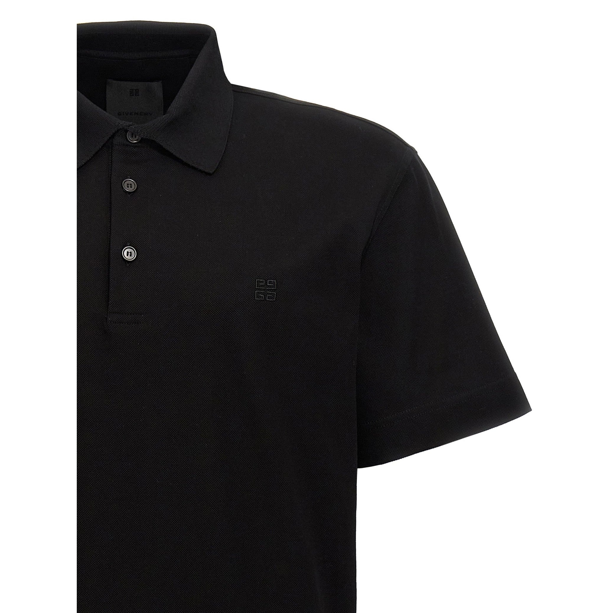 Givenchy Black Cotton Polo Shirt
