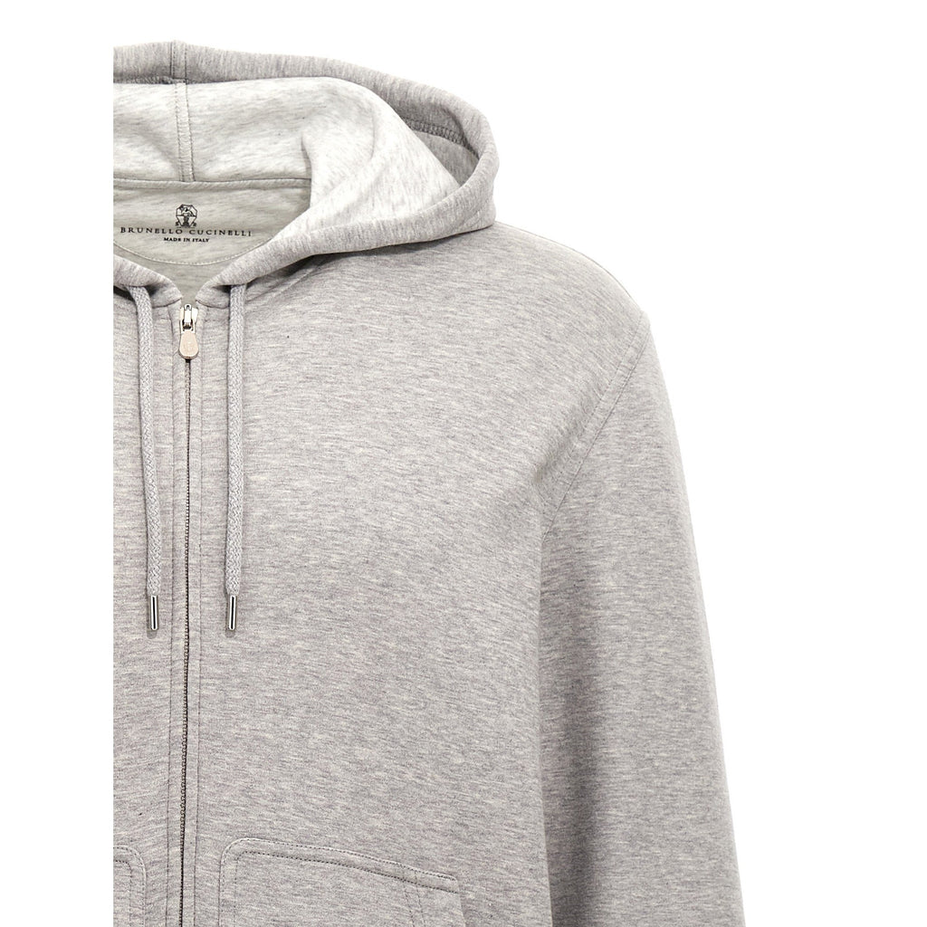 Brunello Cucinelli Gray Cotton Sweatshirt