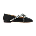 MACH & MACH Black Leather Ballet Flats