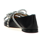 MACH & MACH Black Leather Ballet Flats