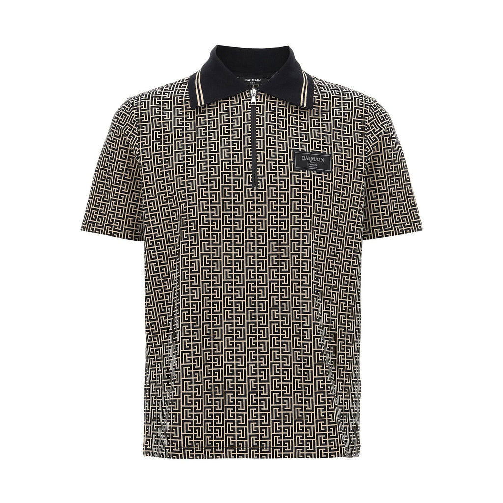 Balmain Bicolor Cotton Polo Shirt