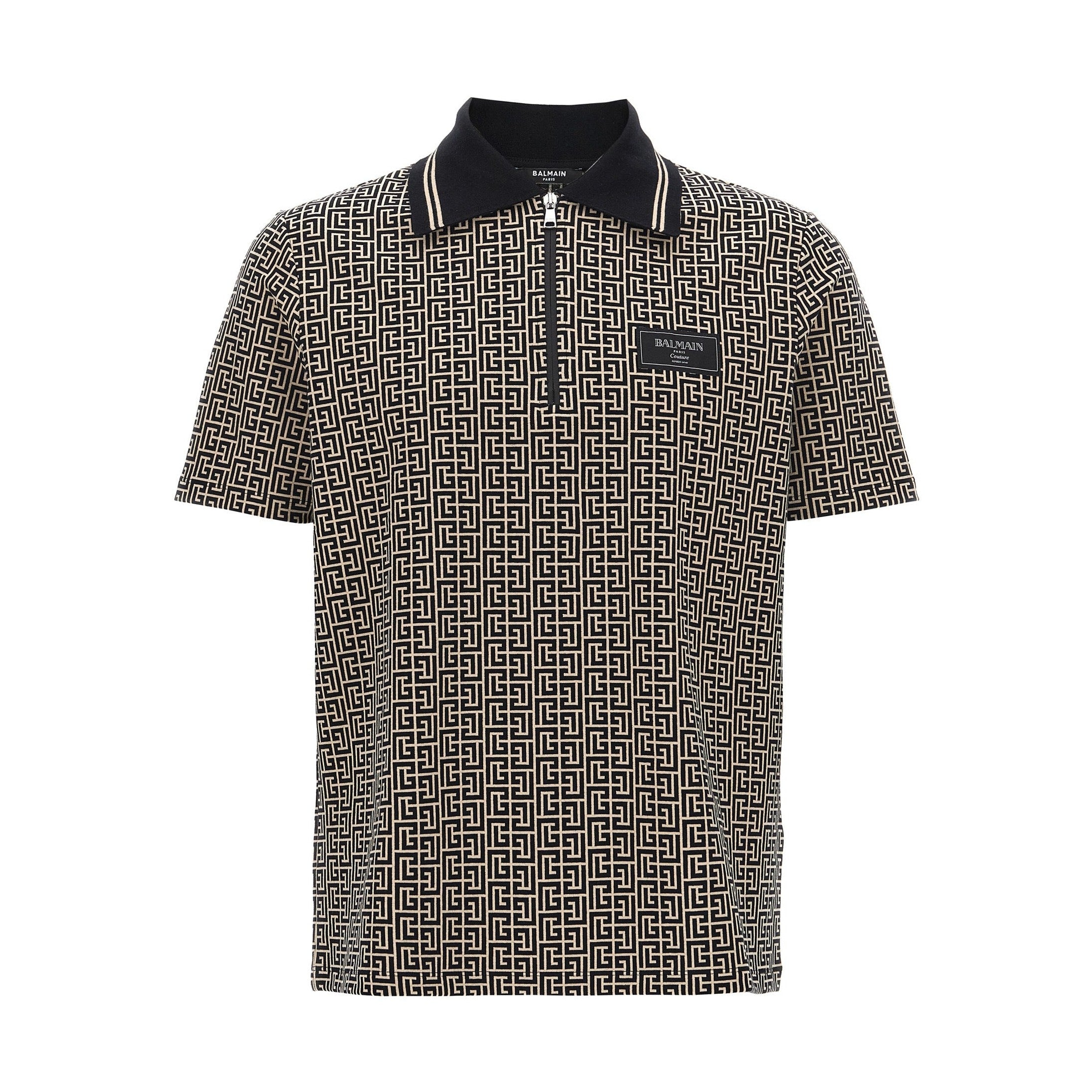 Balmain Bicolor Cotton Polo Shirt