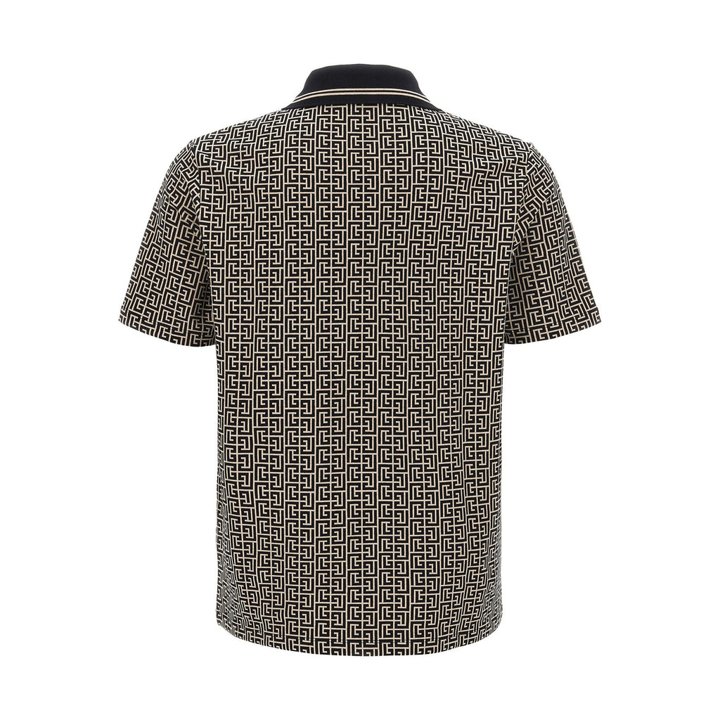 Balmain Bicolor Cotton Polo Shirt