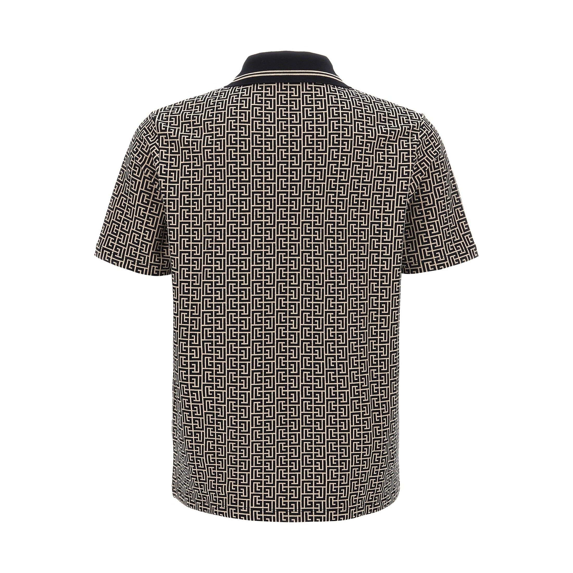 Balmain Bicolor Cotton Polo Shirt