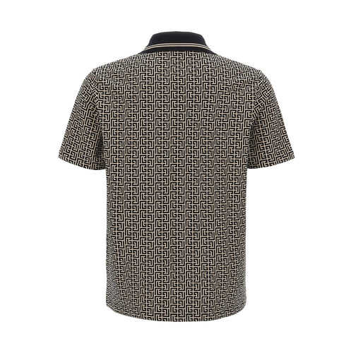 Balmain Bicolor Cotton Polo Shirt