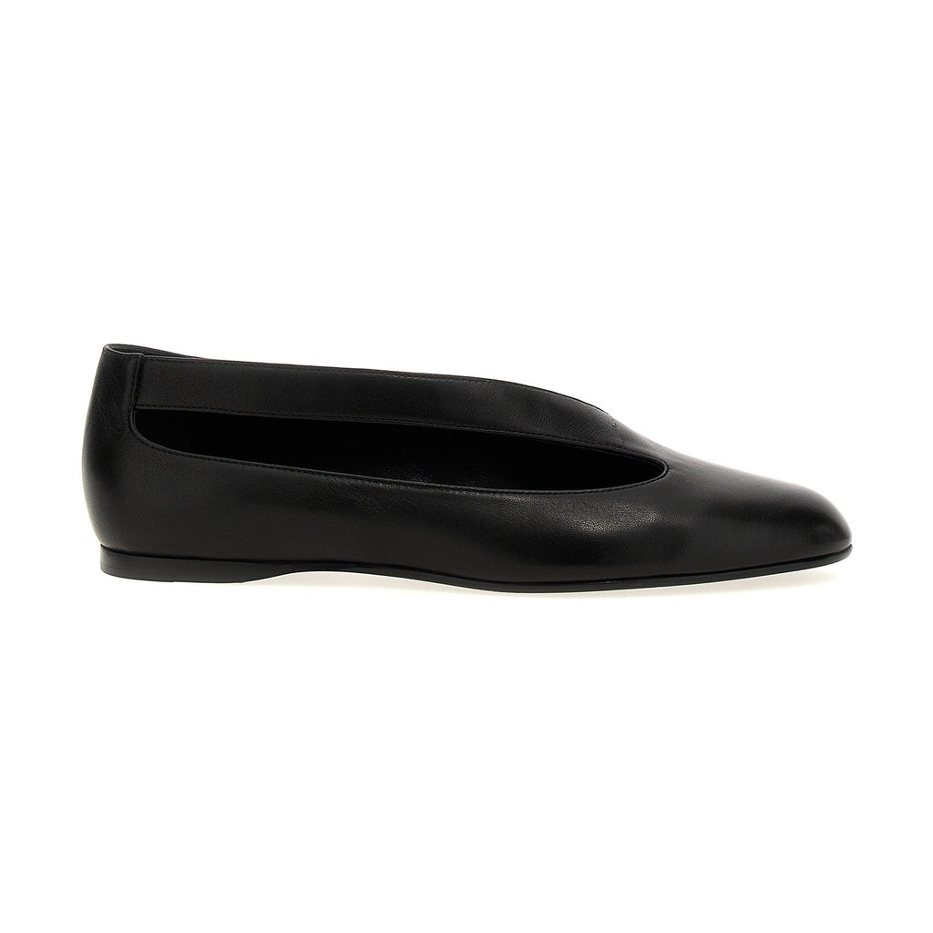 Khaite Black Lamb Leather Ballet Flats
