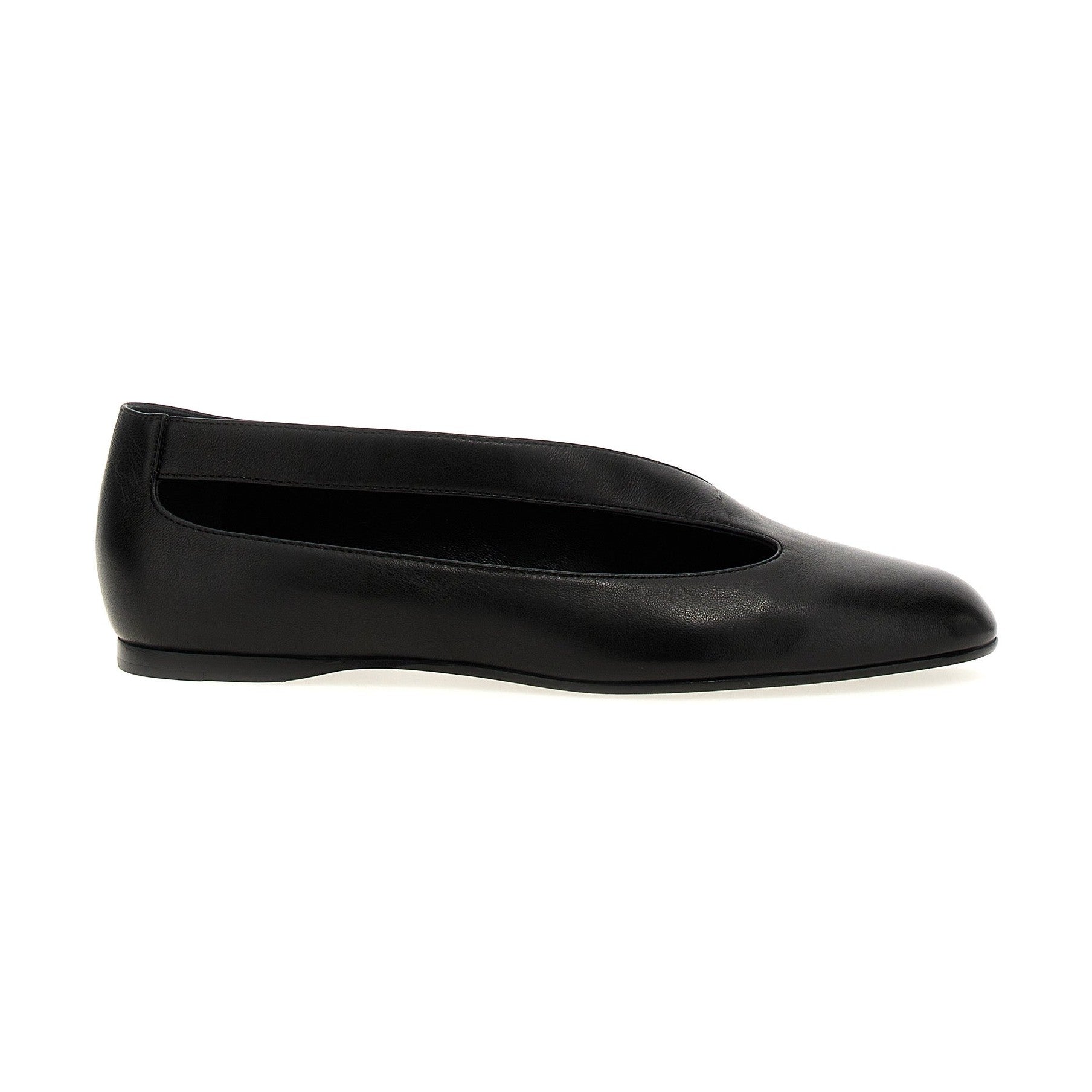 Khaite Black Lamb Leather Ballet Flats
