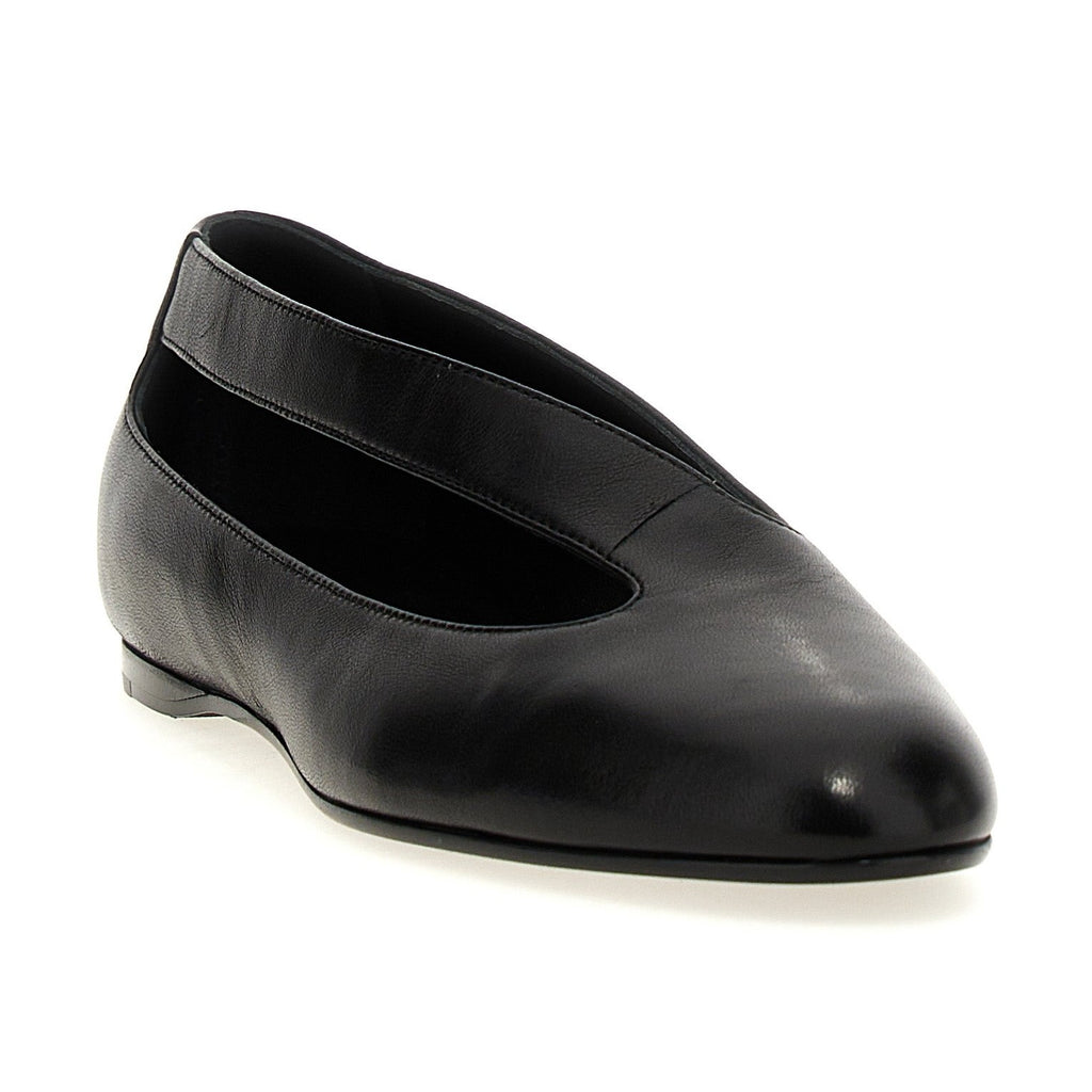 Khaite Black Lamb Leather Ballet Flats