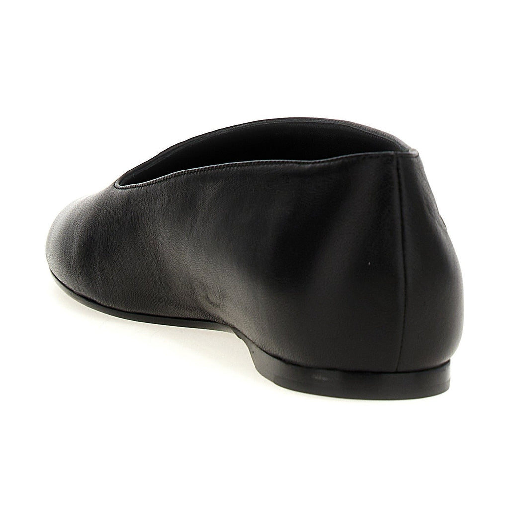 Khaite Black Lamb Leather Ballet Flats
