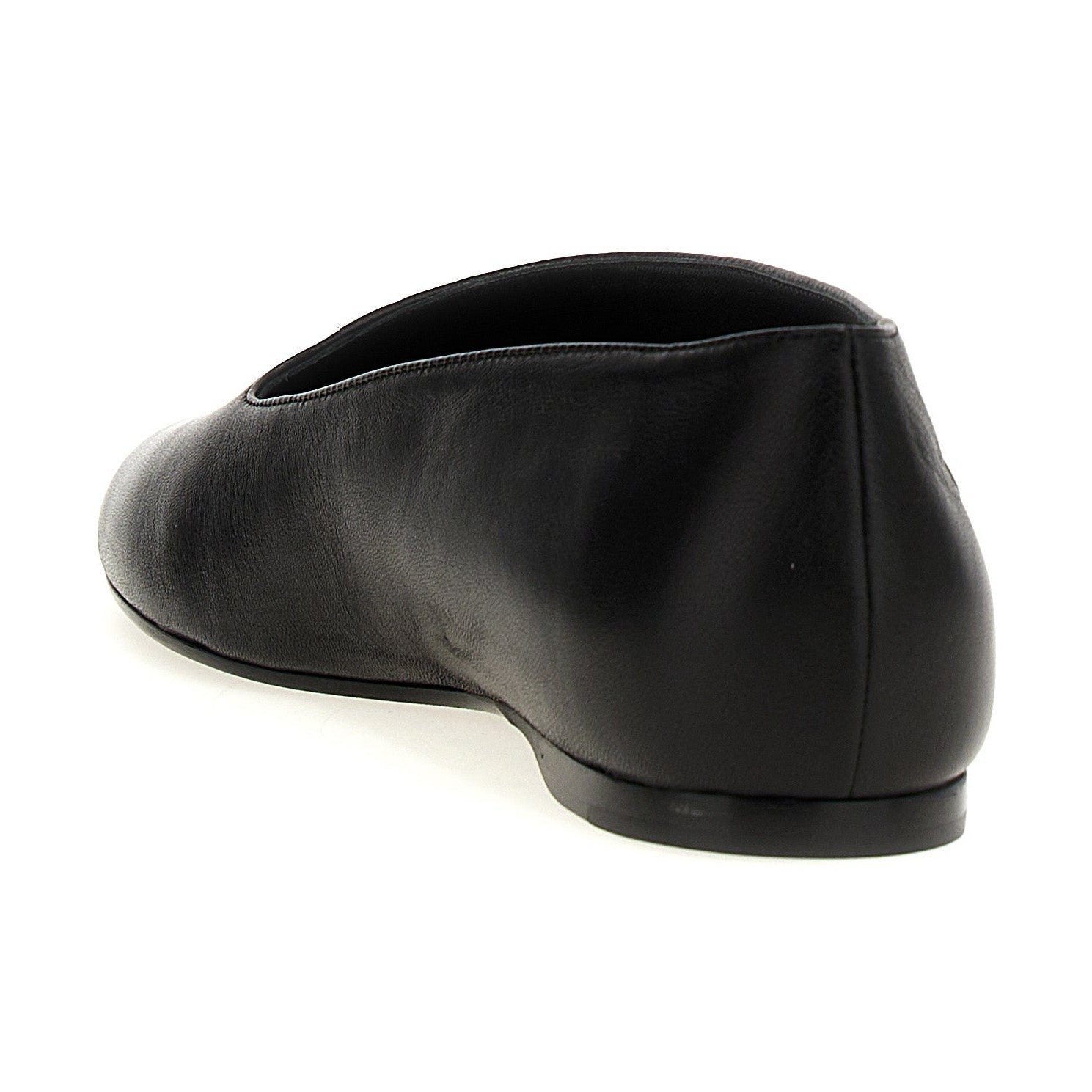 Khaite Black Lamb Leather Ballet Flats