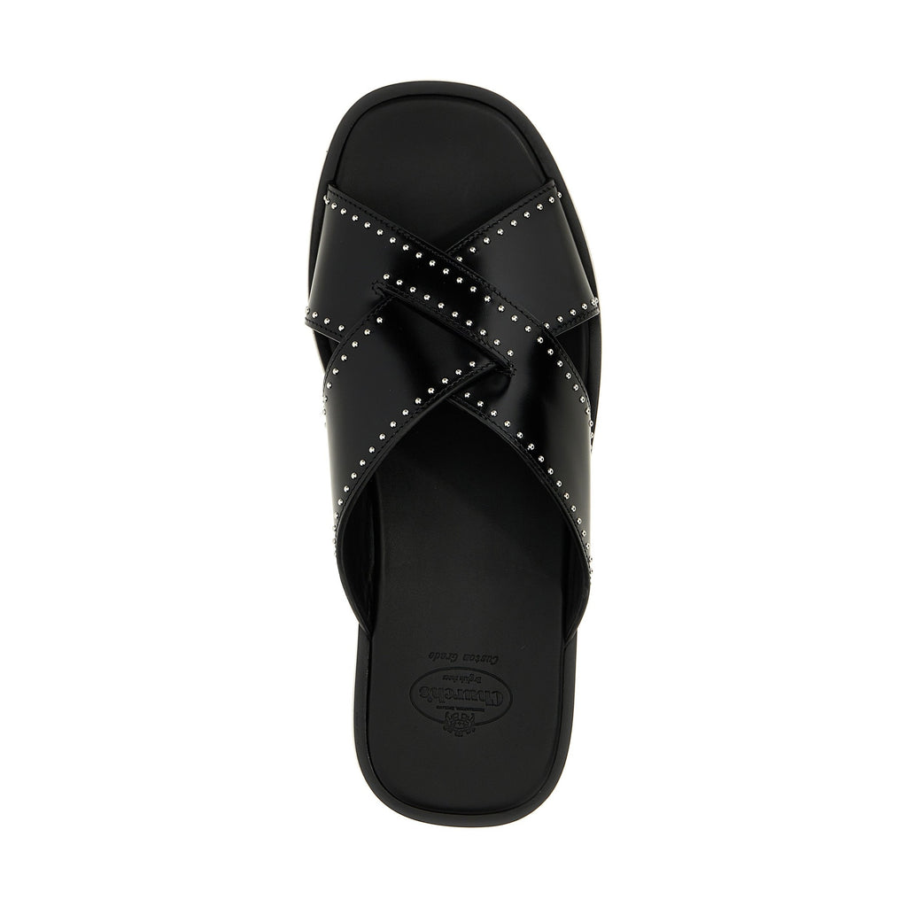 Church's Black Calf Leather Bos Taurus Slides