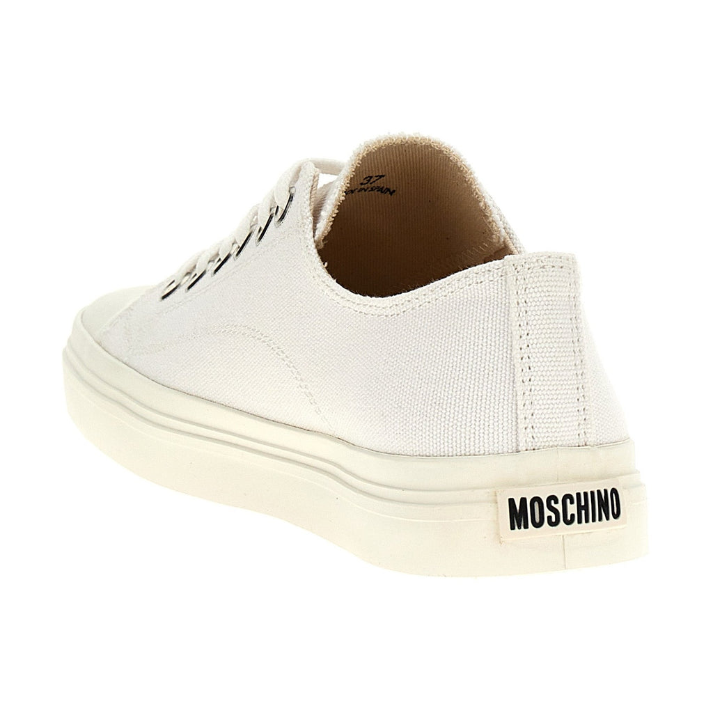 Moschino White Cotton Low Top Sneakers
