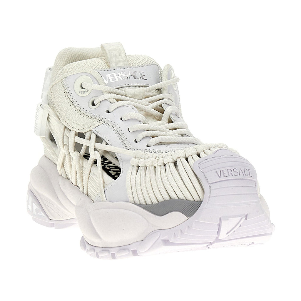 Versace White Calfskin Athletic Sneakers