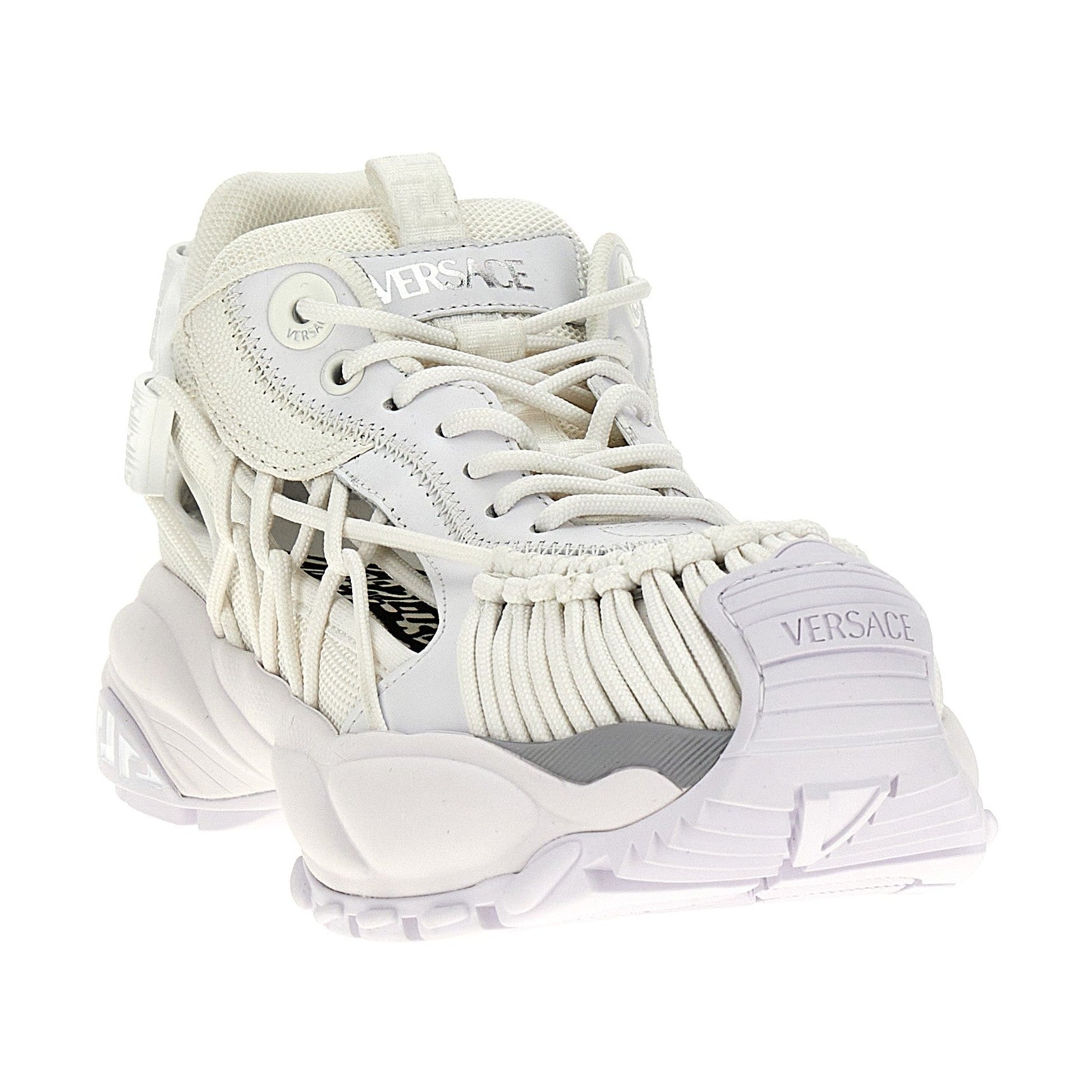 Versace White Calfskin Athletic Sneakers