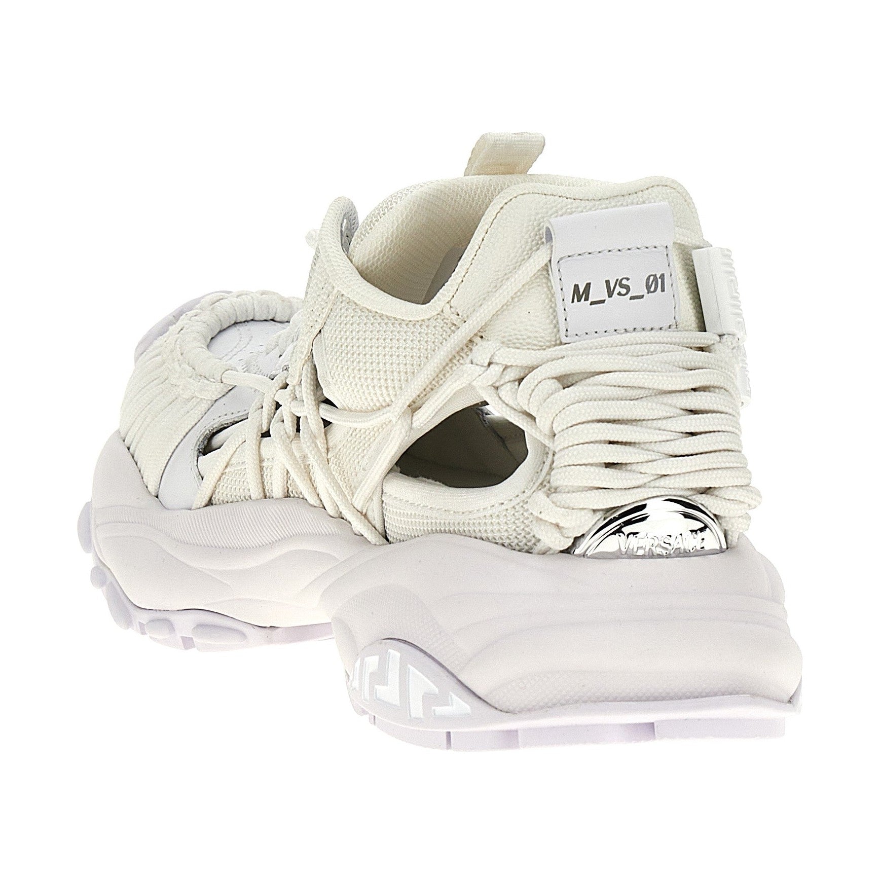 Versace White Calfskin Athletic Sneakers