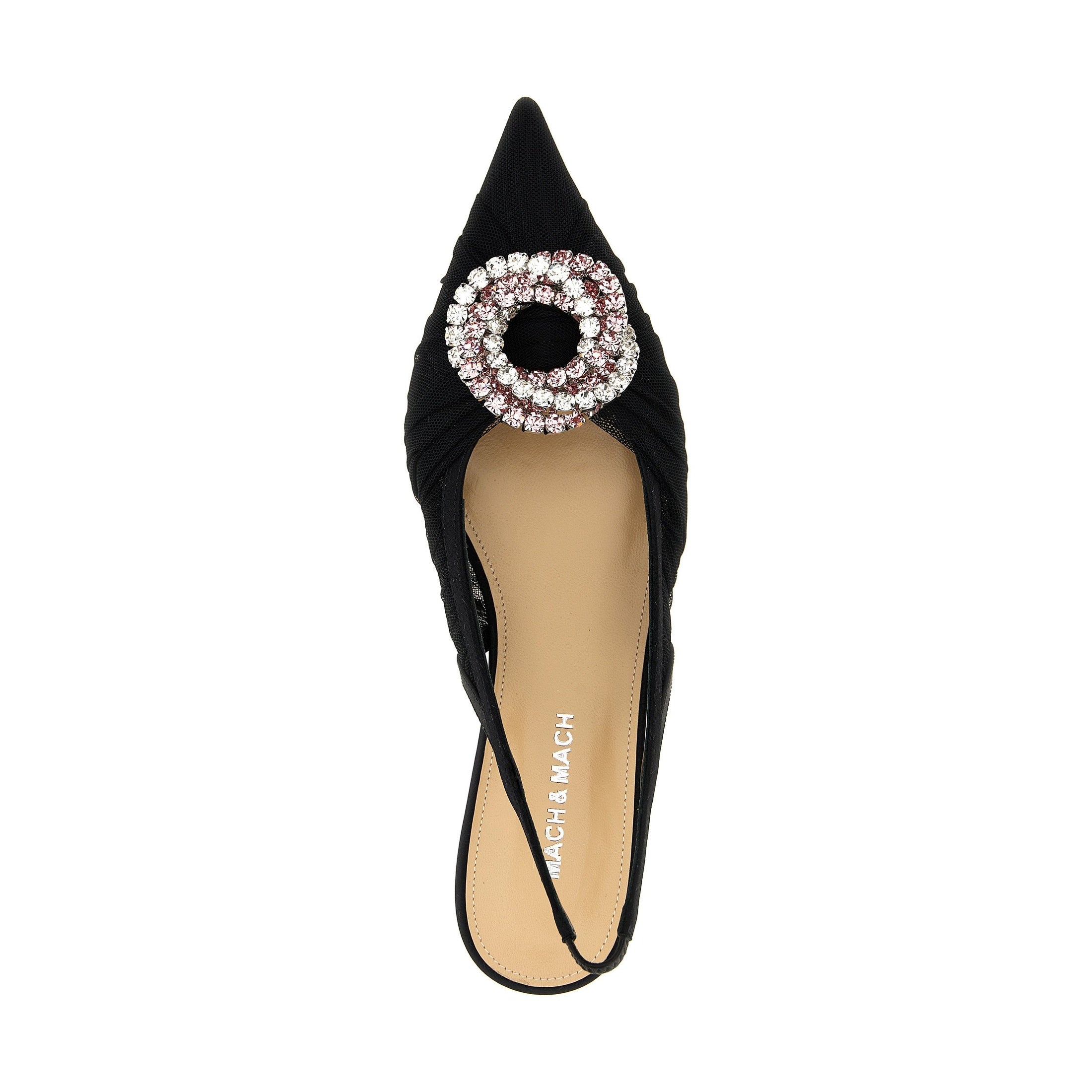 MACH & MACH Black Polyamide Ballet Flats