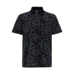 Versace Gray Cotton Polo Shirt
