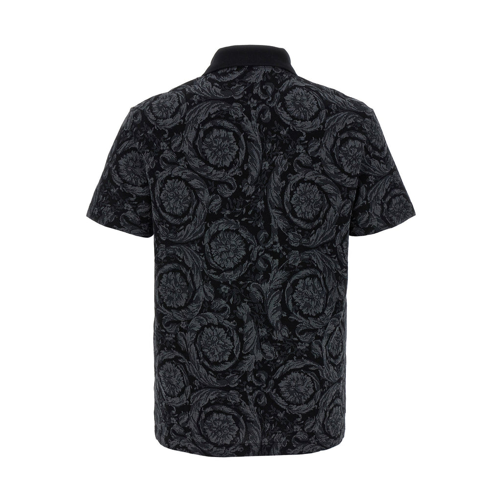 Versace Gray Cotton Polo Shirt