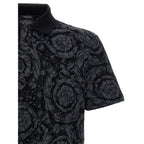 Versace Gray Cotton Polo Shirt