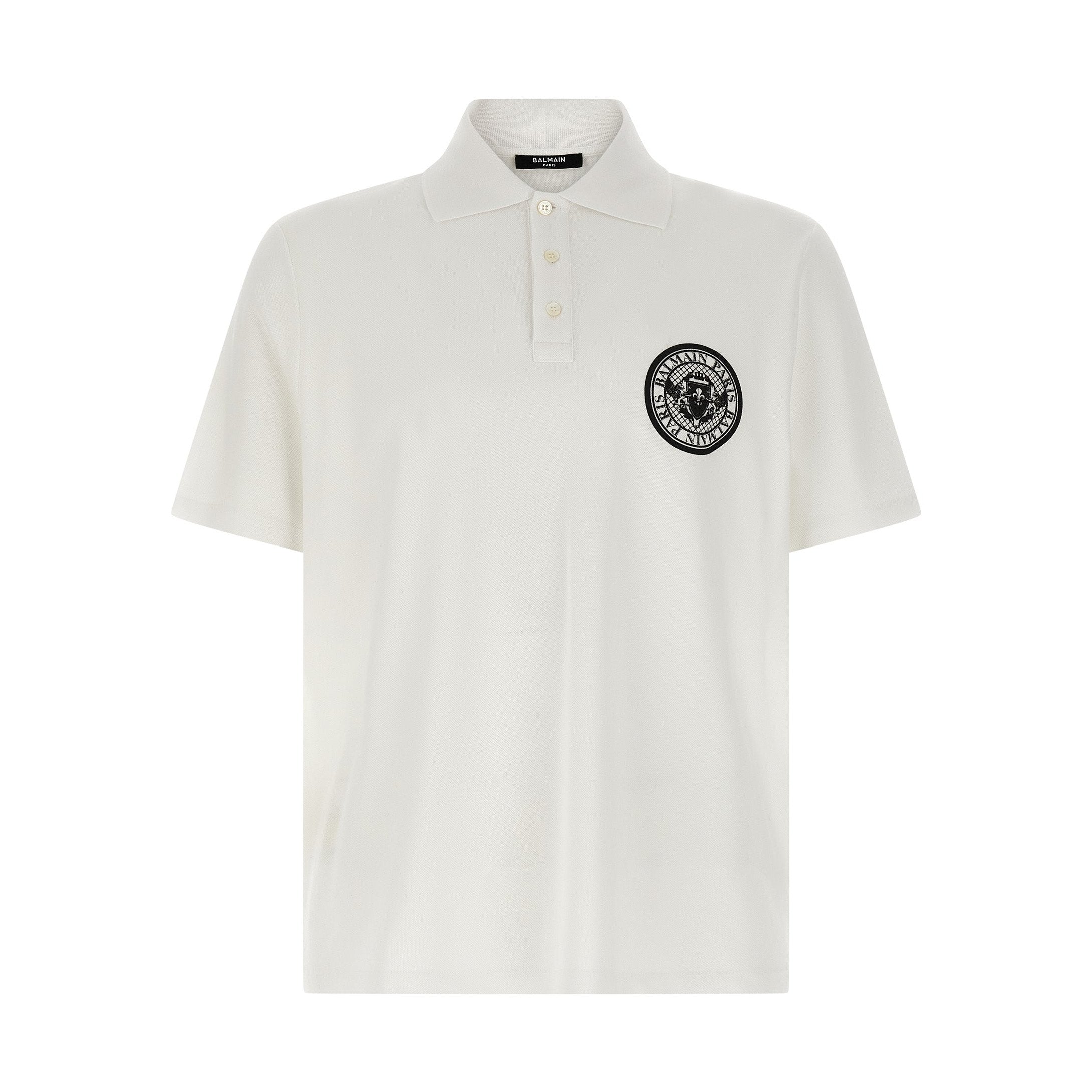 Balmain Bicolor Cotton Polo Shirt
