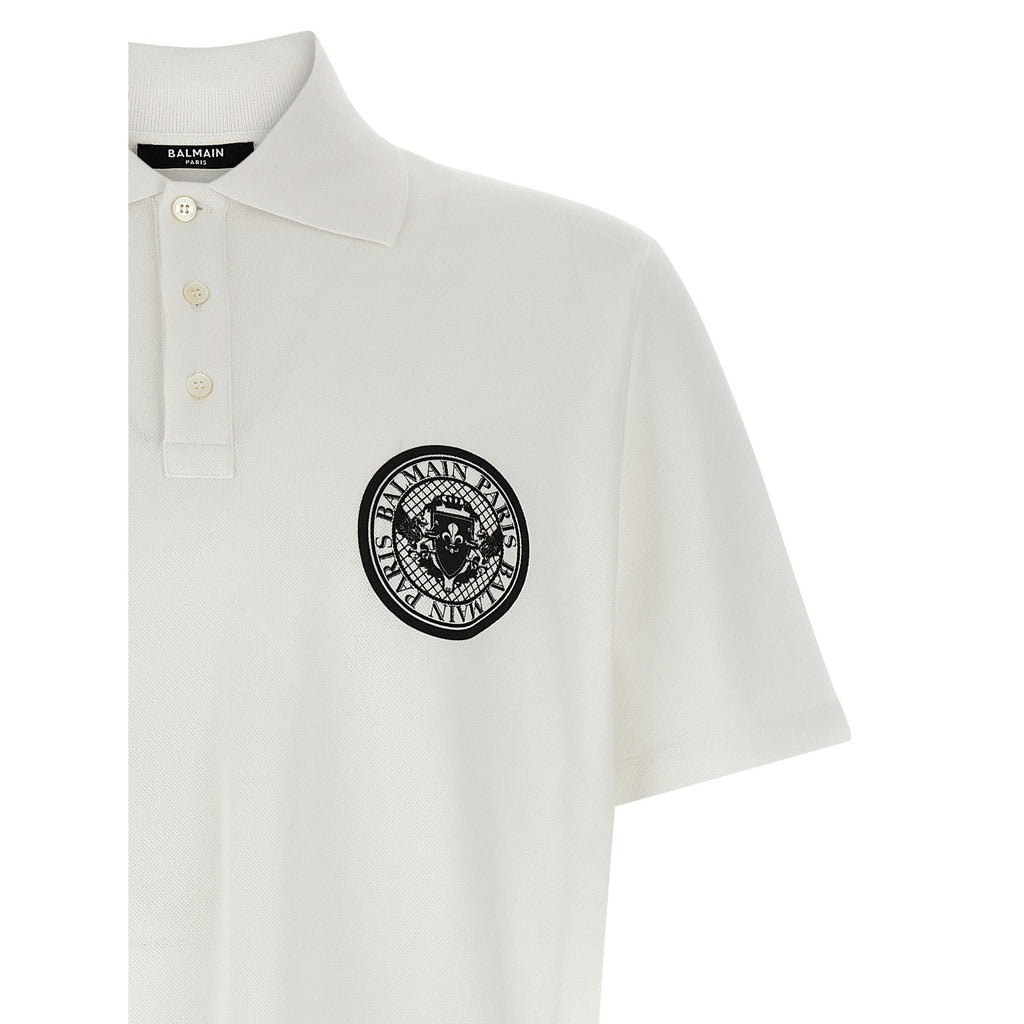 Balmain Bicolor Cotton Polo Shirt