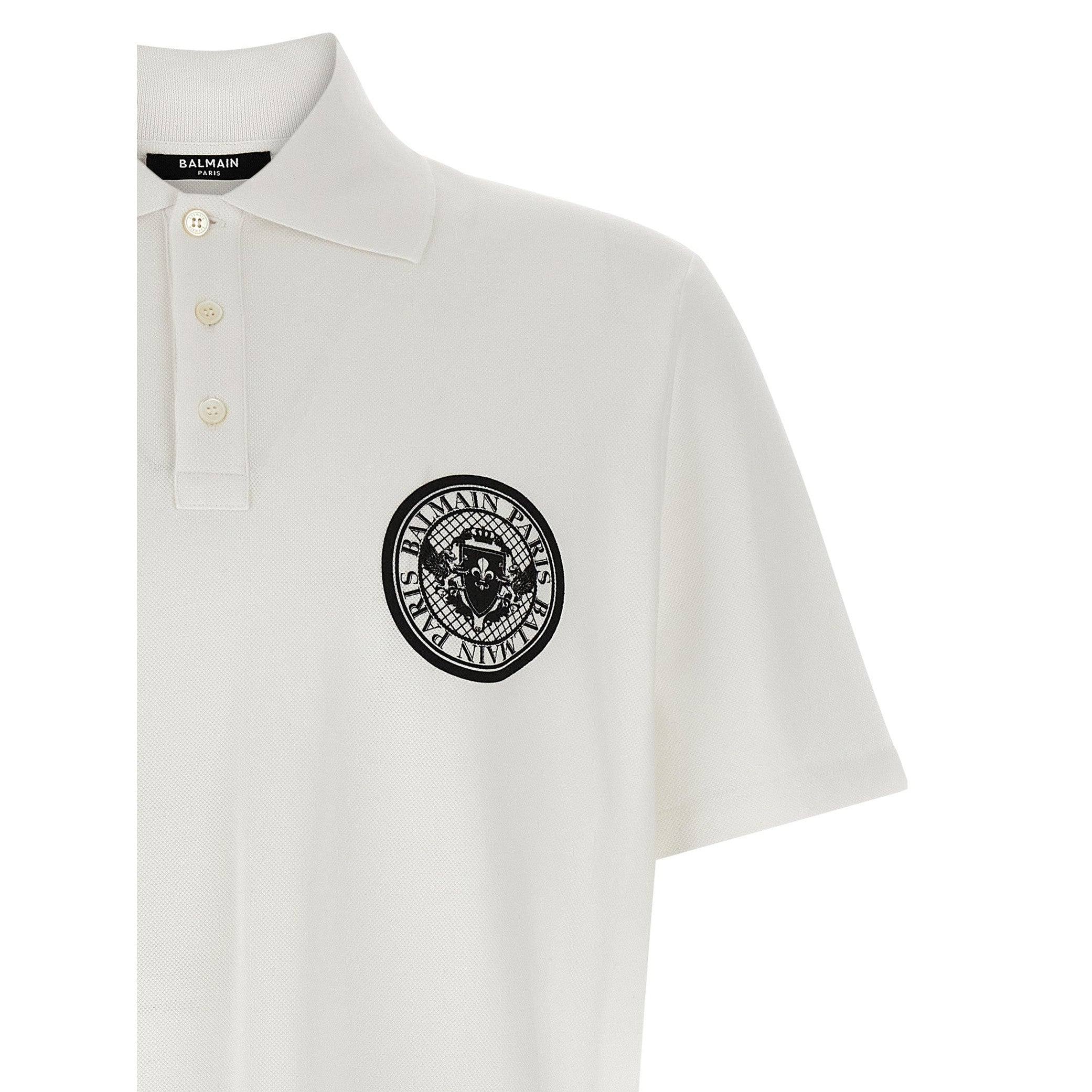Balmain Bicolor Cotton Polo Shirt