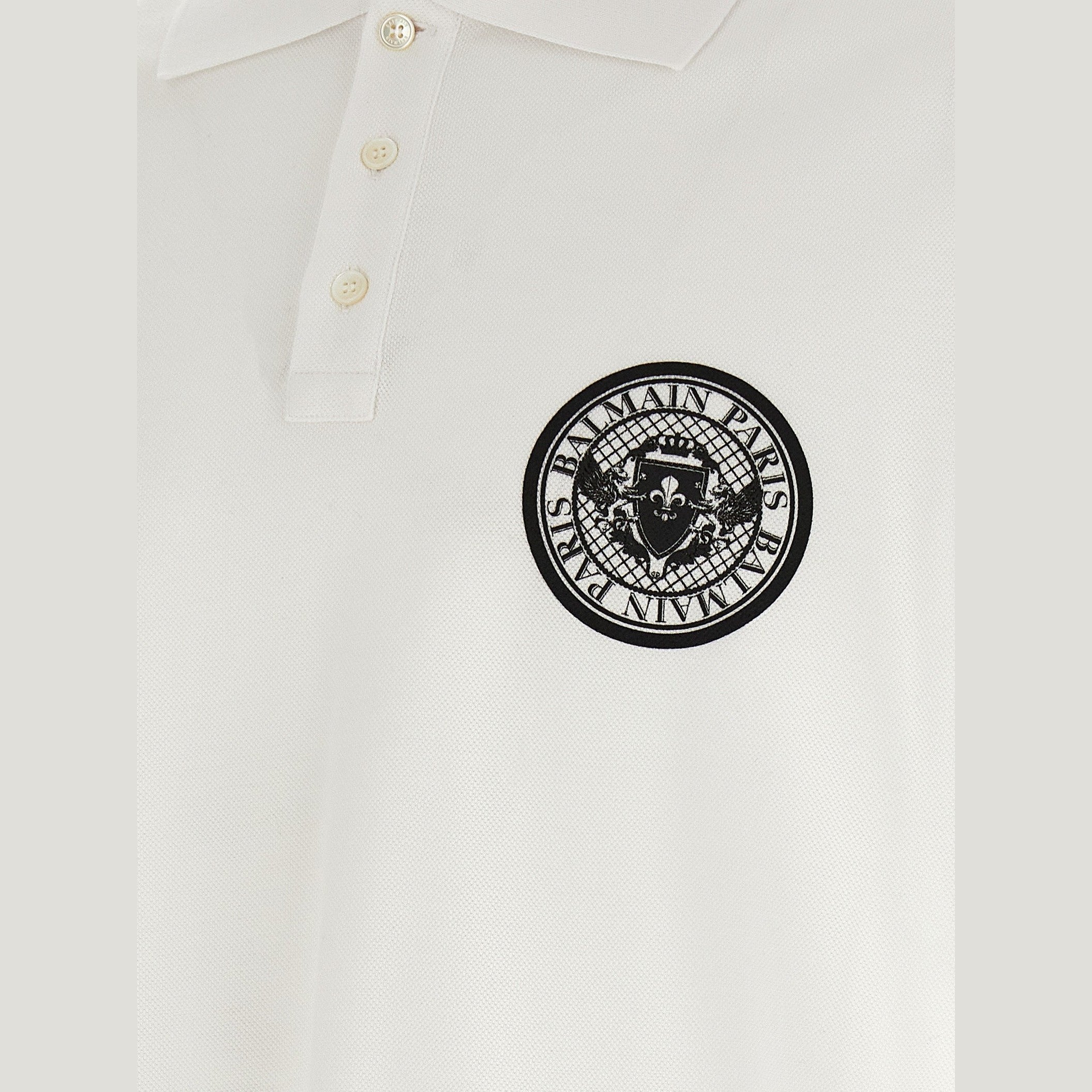 Balmain Bicolor Cotton Polo Shirt