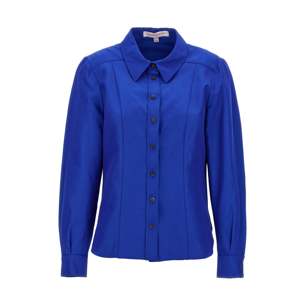 Carolina Herrera Blue Cotton Blouse